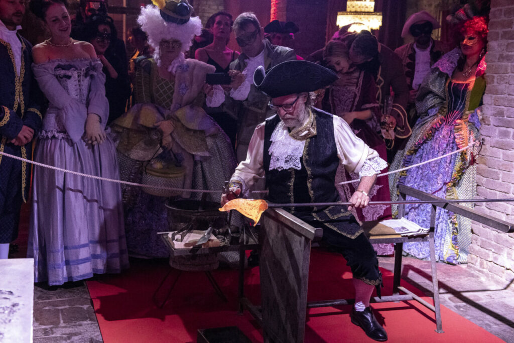 The glass Slippers Carnival Ball Venice. Show glass